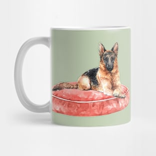 German Shepherd Dog & His Red Bed Mug